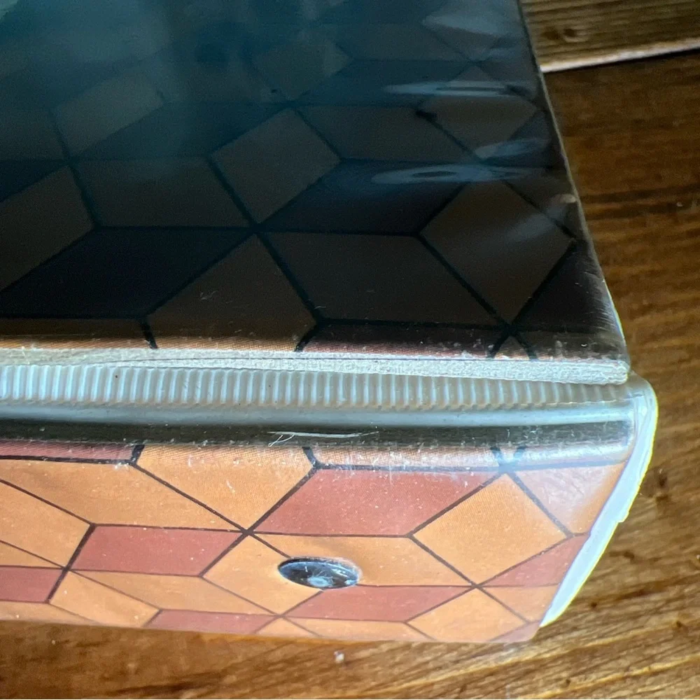 Vintage Snoopy Motorcycle Binder with Geometric Design